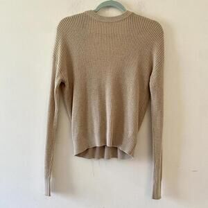 SPLENDID tan beige open back ballet wrap style knit sweater